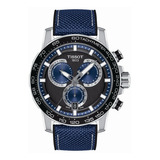 Reloj Tissot Supersport Chrono - Hombre T1256171705103 Color De La Malla Azul Color Del Bisel Negro Color Del Fondo Negro