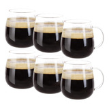 Glass Coffee Mugs Set Of 6, Microwave Safe Borosilicate...