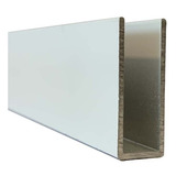 Perfil U De Aluminio  14 X 40 Mm Blanco X 6 Metros