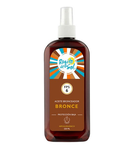 Rayito De Sol Aceite Bronceador Fps 6, 220 Ml