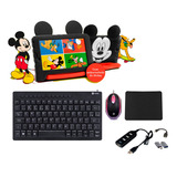 Capa + Teclado Mouse Kit Estudo Infantil P/ Tablet M7 3g 4g