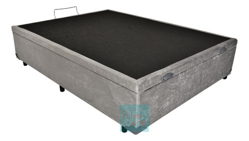 Cama Box Baú Casal 138x188 Fabricação Própria Reforçado Cor Suede Cinza