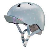 Casco Niñas Bicicleta Skate Rollers Monopatin - Bern Niña Color Celeste Con Lunares Talle Xs-s