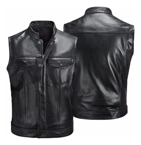 Chamarra Biker De Piel, Chaleco De Hombre For M