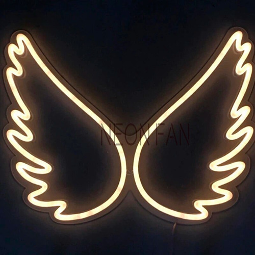 Cartel Neon Led Alas Angel - Varios Fiesta Decoracion