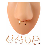 Set 5 Aros Argolla Piercing Falso Para Septum - Acero