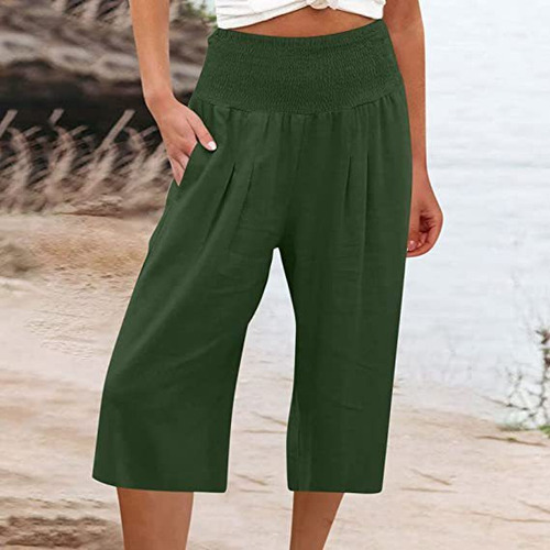 Pantalón Suelto De Lino De Playa, Yoga, Para Mujer