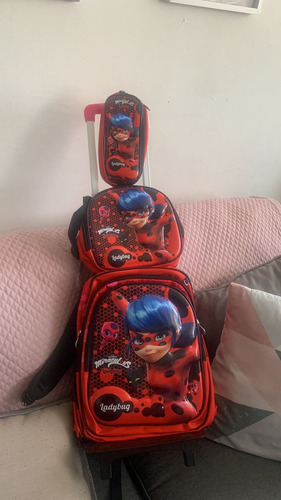 Mochila Maleta Ruedas Ladybug Pj Mask Unicornio 