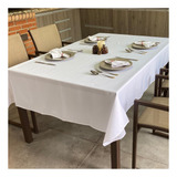 Toalha De Mesa Oxford Lisa Para 4 Cadeiras Branco