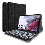 Funda Teclado Wineecy Galaxy Tab A7 Lite 8.7 Cuero/negro