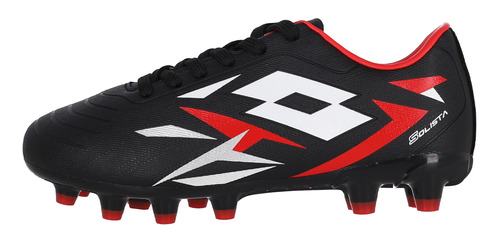 Zapatilla Fútbol Lotto Solista Joven Negro/rojo