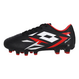 Zapatilla Fútbol Lotto Solista Joven Negro/rojo