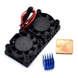 Kit Ventilador Doble Negro Raspberry Pi 2/3/4 - The Wizard