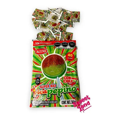 Alteño Super Mas Pica Pepino Paleta Sabor Pepino 40pz 9g C\u002Fu | MercadoLibre
