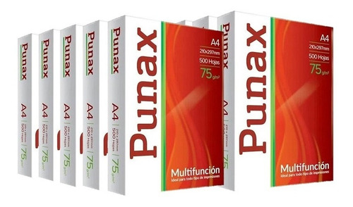 Resma Papel Punax A4 75 G 210 X 297mm 500 Hojas Pack X10