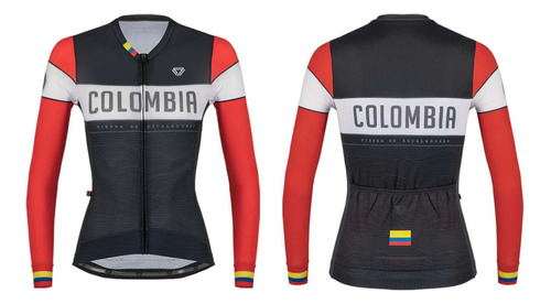 Jersey Ciclismo M/l Mujer Gw Colombia Endurance Negro Rojo