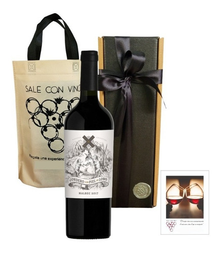  Box Vino Cordero Con Piel De Lobo Regalo Caja Estuche