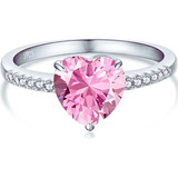 Anillo Corazón Elevado Reluciente Rosa + Set De Accesorios