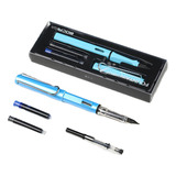 Set Pluma Estilográfica Bolsa De Tinta Reemplazable Azul