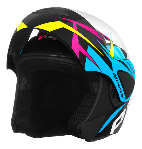 Capacete Feminino Articulado Robocop V Pro Jet Factor Tork