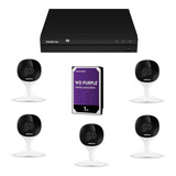 Kit 5 Câmeras Infra 10 Wifi Sf Imx Full Hd Nvr Intelbras 1tb