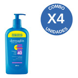 Combo X 4 Dermaglos Protector Solar Fps 40 Emulsion X 380 Ml