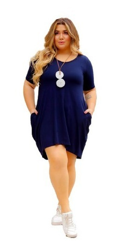 Vestido Curto Frente Plus Size Slim Blogueira Outono 28