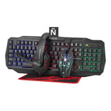 Combo Gamer 4 En 1 Teclado Mouse Audifono Alfombra Xtrike Me