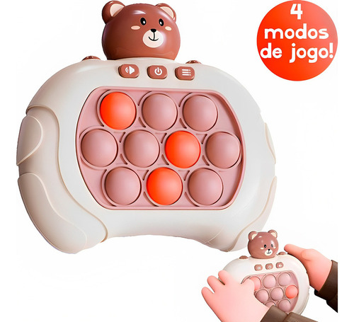 Pop It Mini Gamer Som Anti Stress Brinquedo Popit C/ Som Cor Ursinho