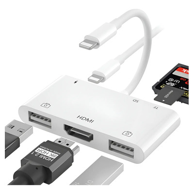 Adaptador Lightning Hub A 4k Hdmi Usb Tf\u002Fsd Para iPhone iPad | Meses sin interés