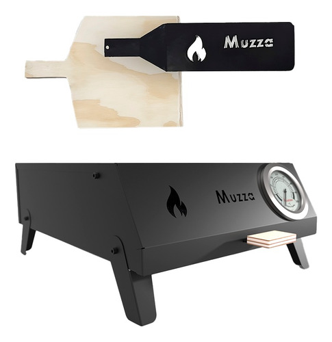 Horno Pizzero Portatil Muzza 4 Hornallas Mas Pala Madera 