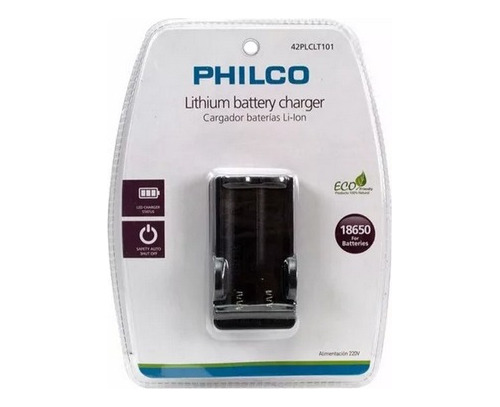 Cargador Para 2 Baterias Ion Litio 18650 Philco