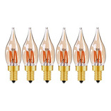 Bombilla Led Vintage E12 - Candelabro (2 W, 2200 K, 6 Unidad