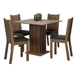 Juego Comedor Mesa Tablero Madera 4 Sillas Samara Madesa M/n