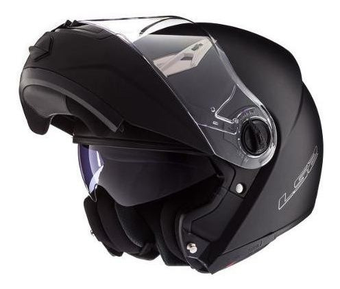 Casco Moto Rebatible Ls2 370 Easy Negro Mate D/ Visor Antrax