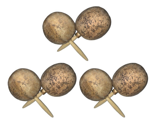 6 Pares Maracas Natural Sin Pintar Artesanal Mexicana 