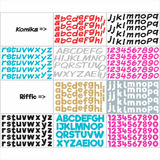 Sticker Vinilo 30x19cm ( Letras Y Números ) X10 + Transfer