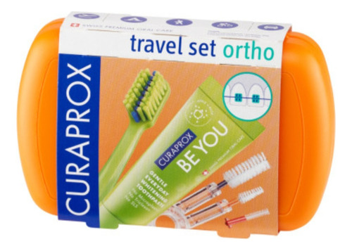 Curaprox Travel Kit Ortho Naranjo Color Naranja