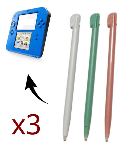 X3 Lápiz Óptico Táctil Stylus Plástico Para Nintendo 2ds Old