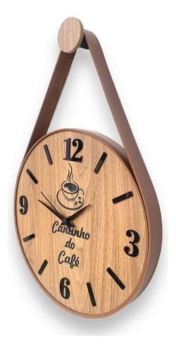 Relógio Decorativo Madeirado Cardinais Cantinho Café 40 Cm