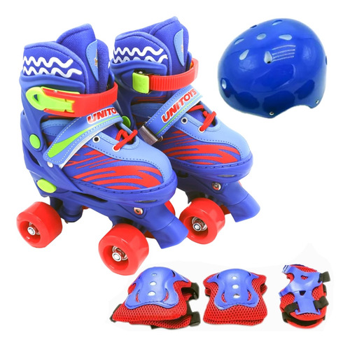 Patins Com Freio Frontal E Bota Ajustável Com Kit Proteção  