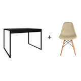 Kit Cadeira Eames Fendi C/ Mesa De Jantar Home Office Preta