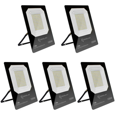 Reflector Led 100w/1000w Para Exterior 5 Piezas Negro Blanco Frío