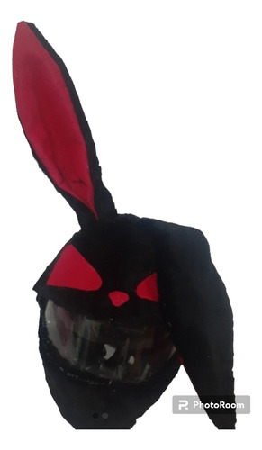Funda Para Casco Moto Protector Conejo Negro Peluche 