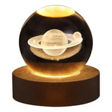 Lampada Esfera De Luz Decoração Cristal Planeta Saturno