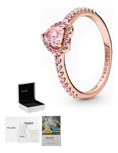 Anillo Pandora Corazón Brillante Rosaelevado + Kit D Regalo