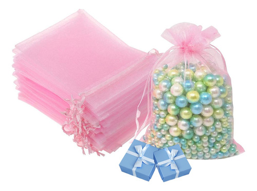 100pz Bolsas De Regalo De Organza De Cordón 7x9cm