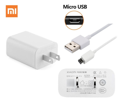 Cargador Xiaomi 2a Original Microusb Redmi S2 5 6 7 9a 9c