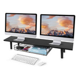 Loteyike Soporte De Monitor Doble Para 2 Monitores, Elevador