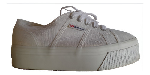 Zapatilla Mujer Talla 38 Plataforma Media Blanca Superga